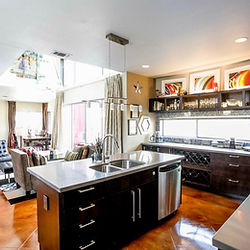 Stained concrete floor installation