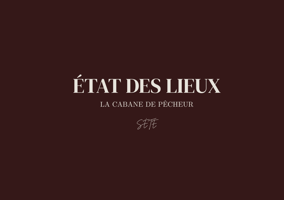 Etat des lieux Sète
Page de garde