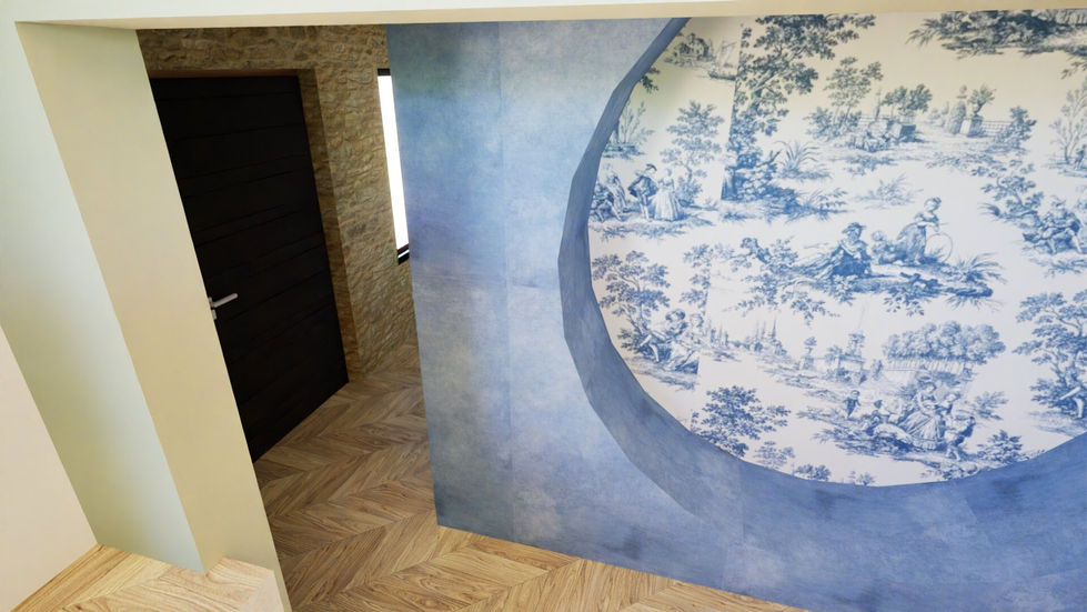 Vue sur entrée mur meuble