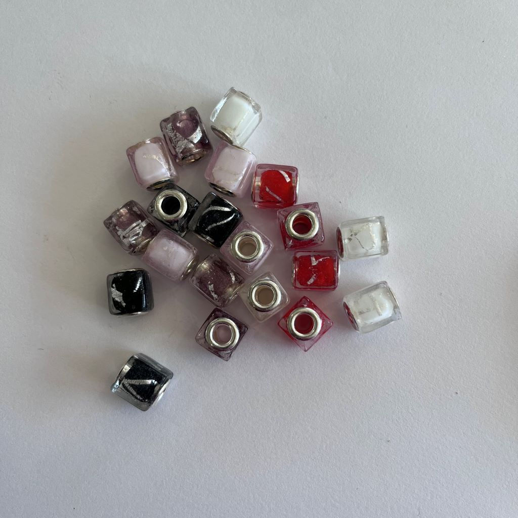 Square European Style Beads - 20pcs