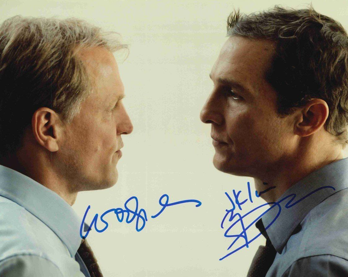 MATTHEW McCONAUGHEY & WOODY HARRELSON handsigniert (20x25cm) COA