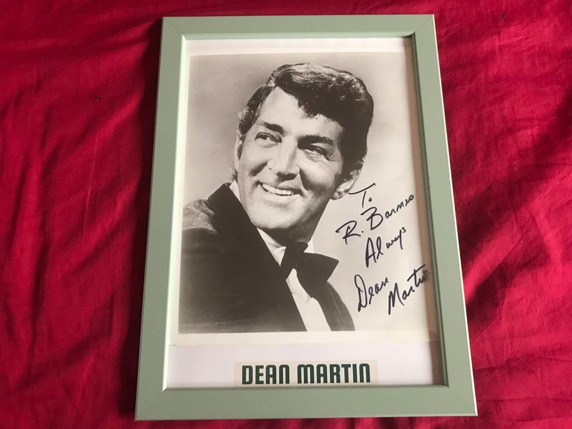 DEAN MARTIN († 1995) signiertes & eingerahmtes Grossfoto COA