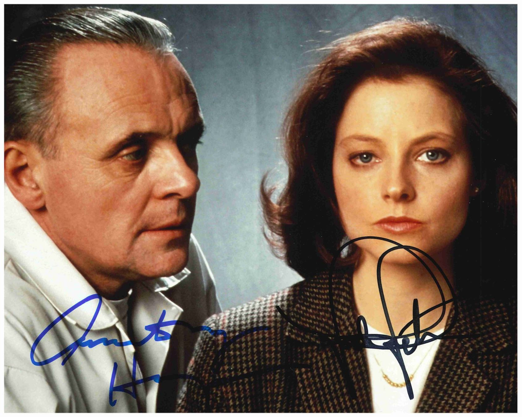 ANTHONY HOPKINS & JODIE FOSTER - handsigniertes Grossfoto (20x25cm) COA