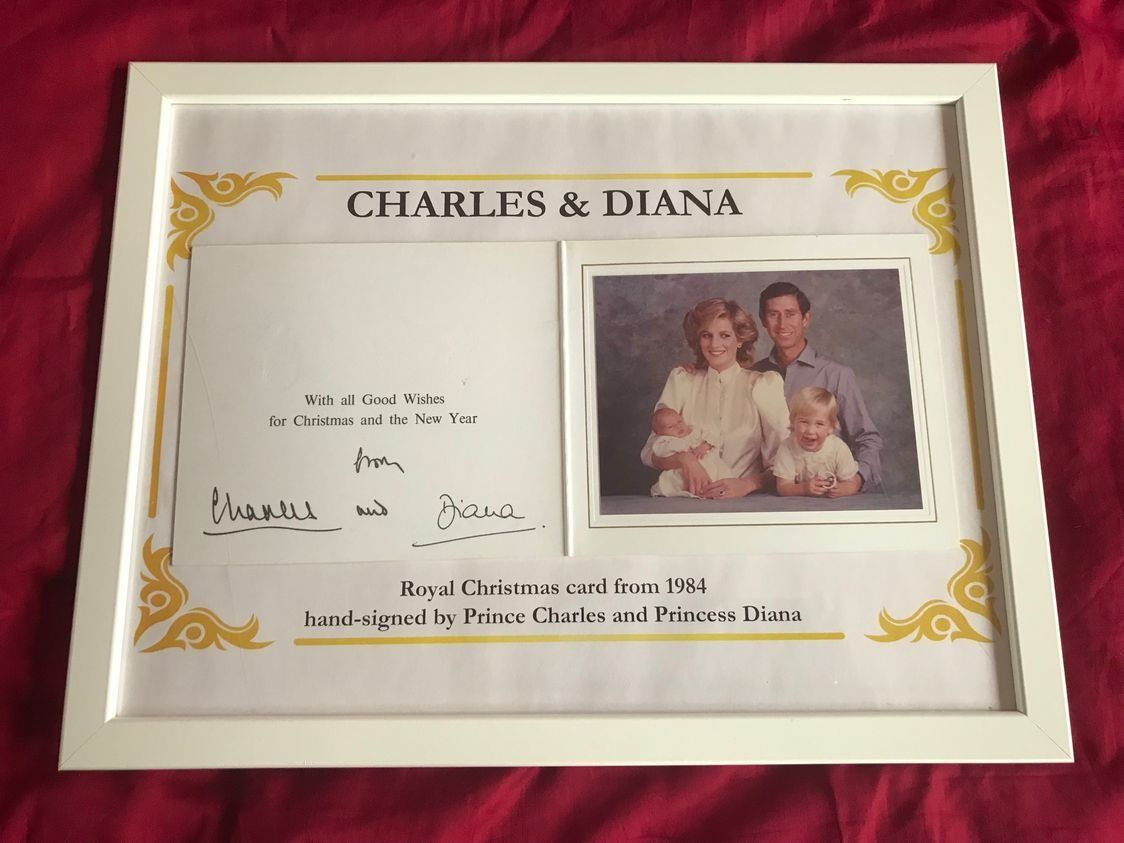 CHARLES & DIANA – Original handsignierte Weihnachtskarte (1984)👑