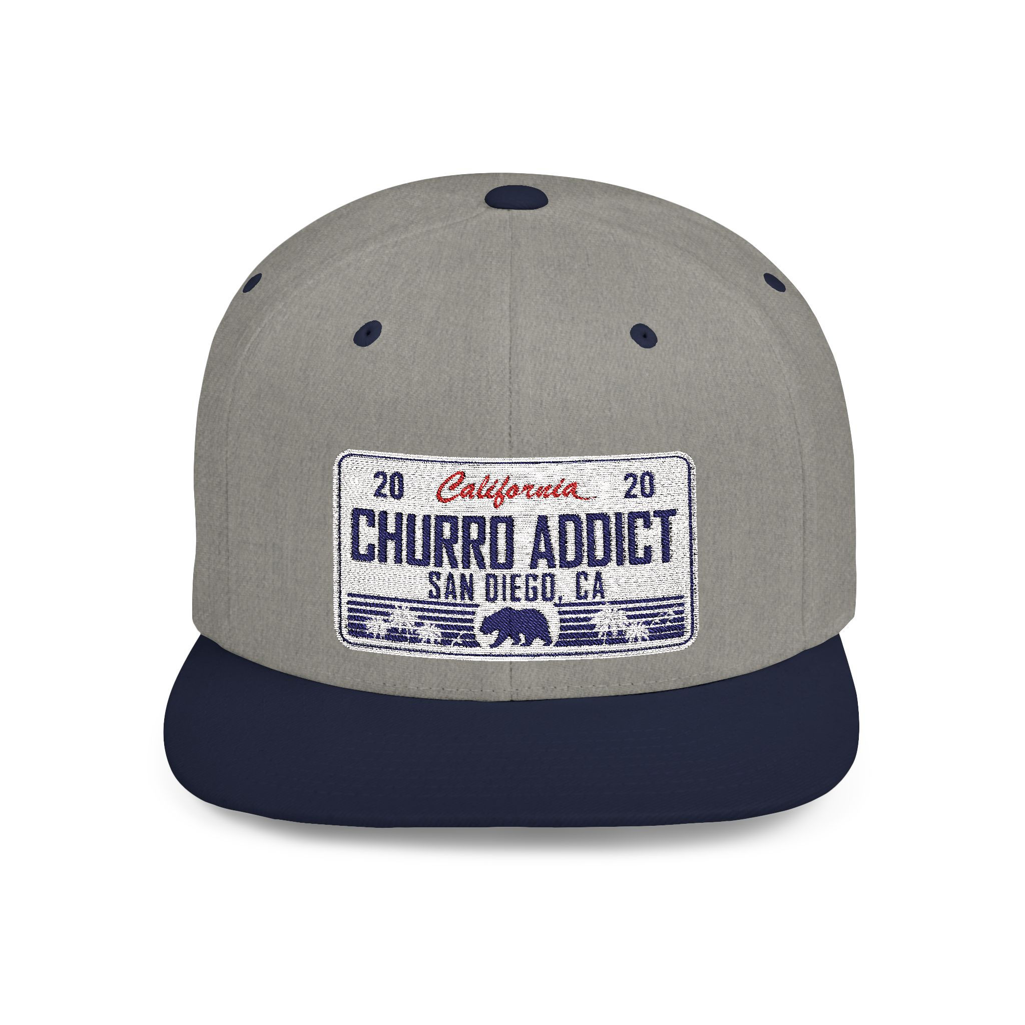 Churro Addict Flat Bill Snapback Hat | Cali White