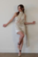 Thumbnail: Goddess Silk Scarf Dress Off White