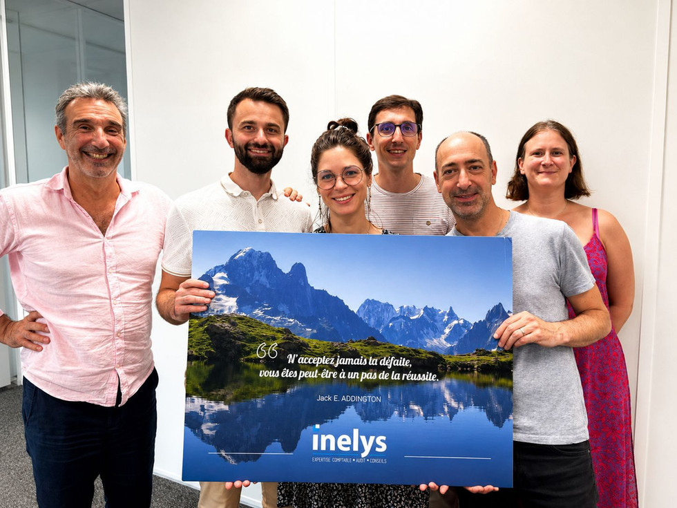 Groupe de marcheurs pour le défi Treely INELYS SOLIDAIRE avec Bureaux du Coeur