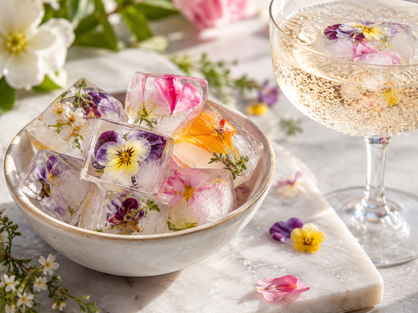 Edible Flower Ice Cubes