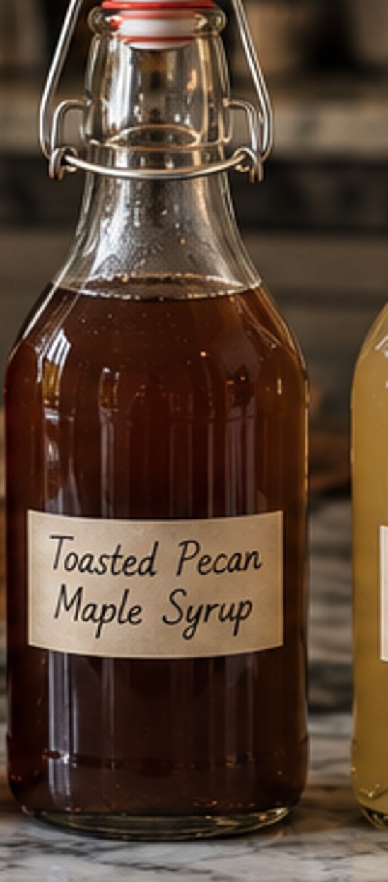 Smooth toasted pecan maple syrup