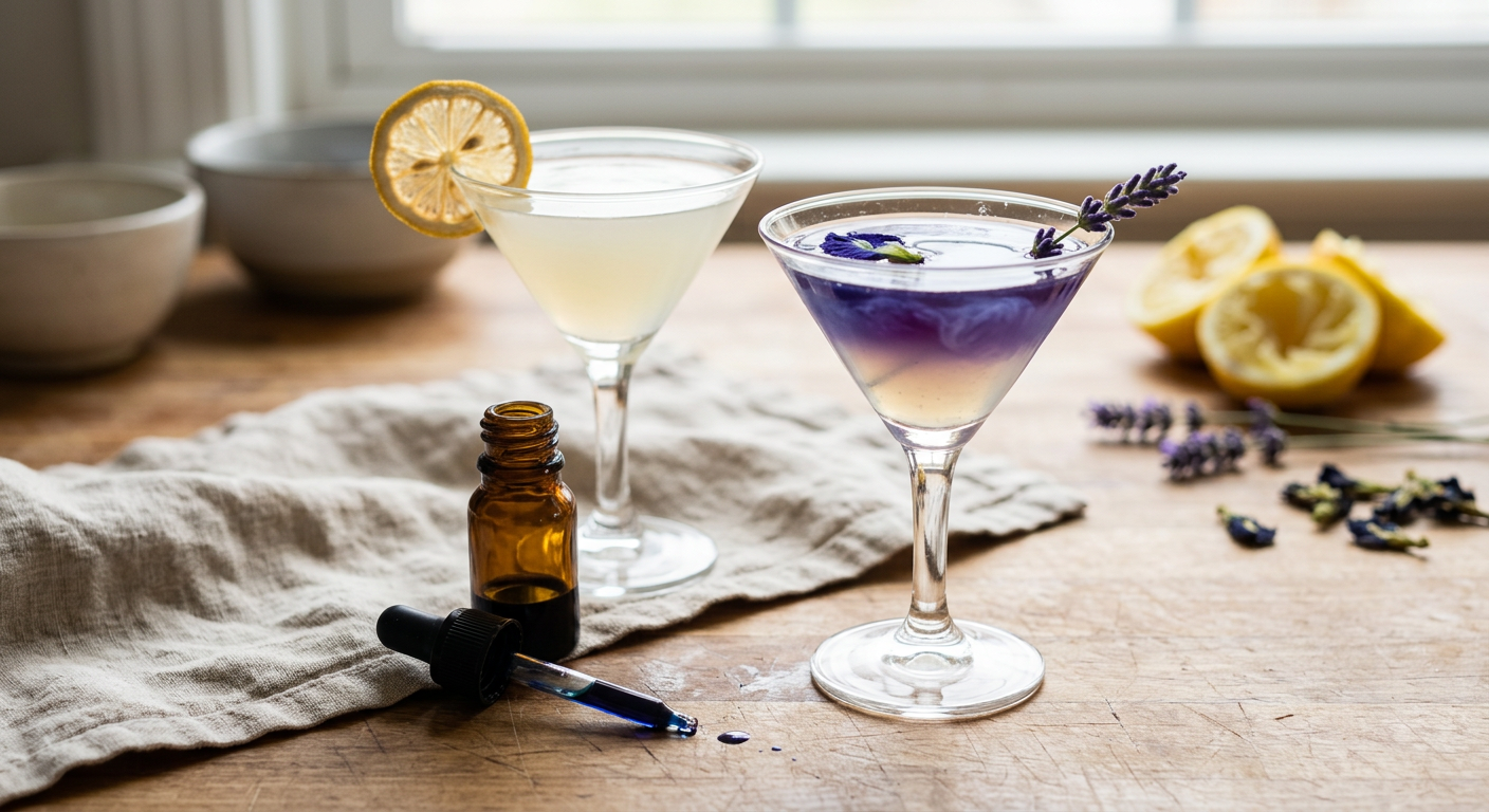 Color-Changing Butterfly Pea Drops — illustrative recipe image