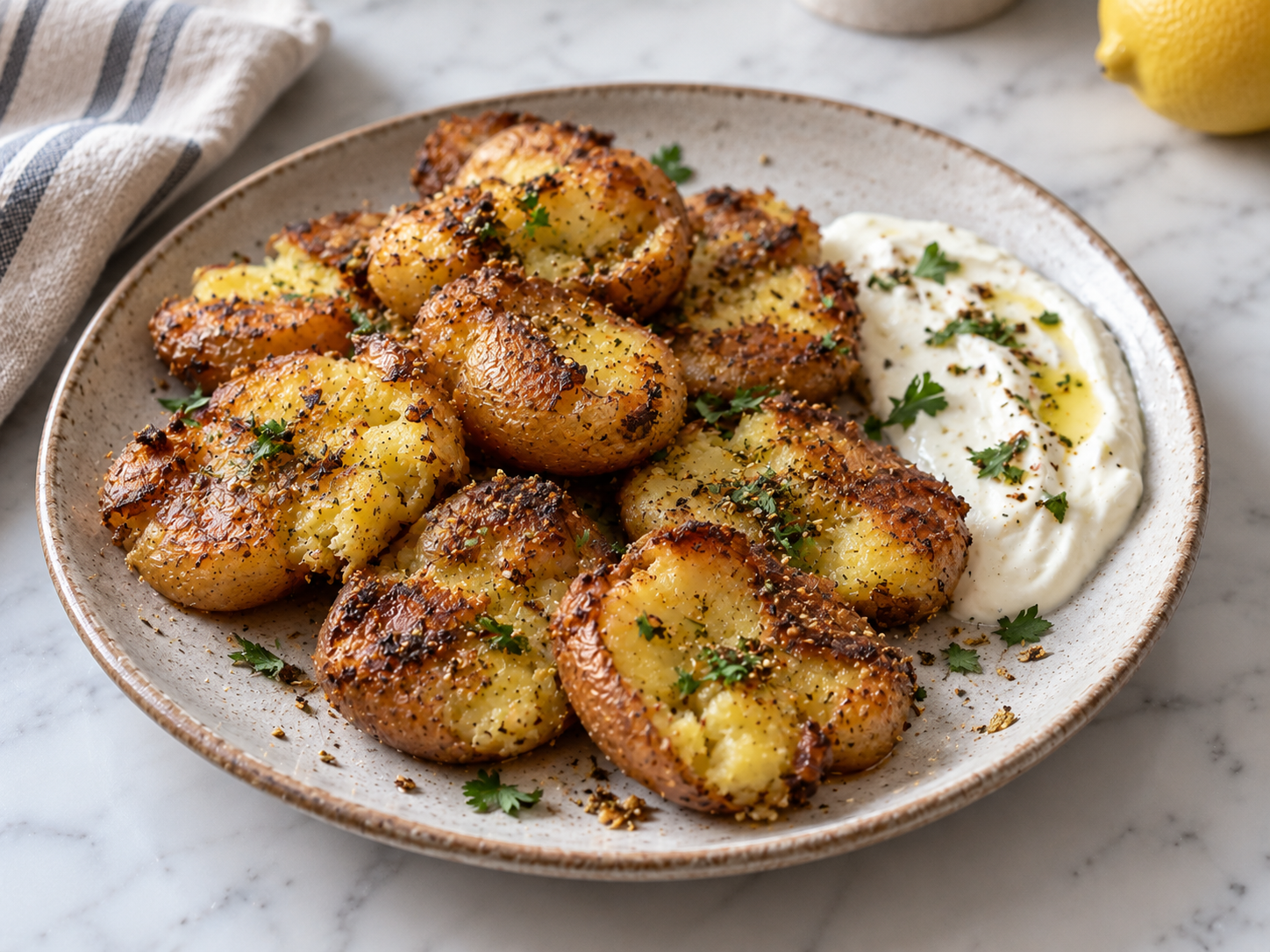 Crispy Za’atar Smashed Potatoes