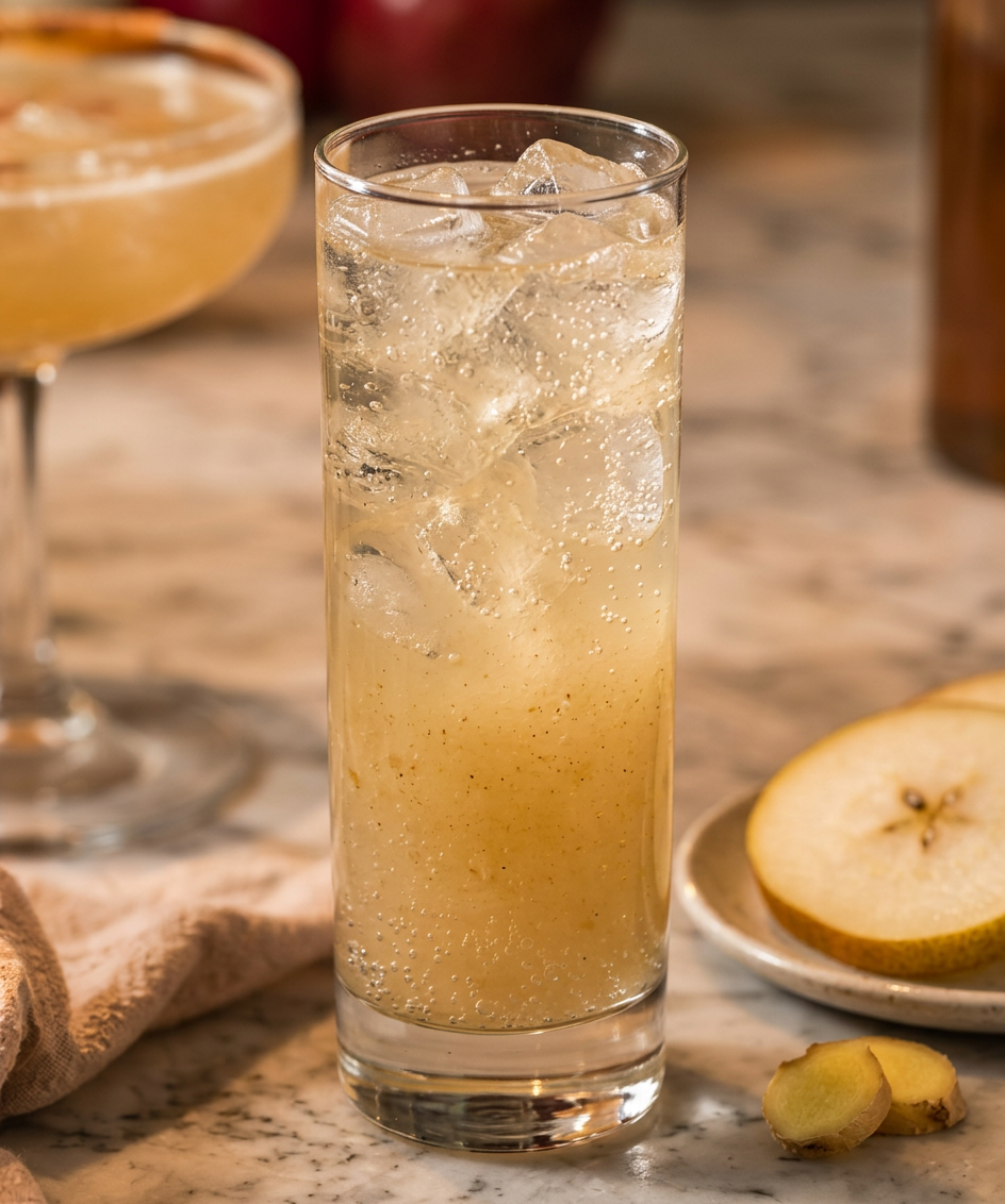 Roasted Pear Ginger Collins — illustrative recipe photo