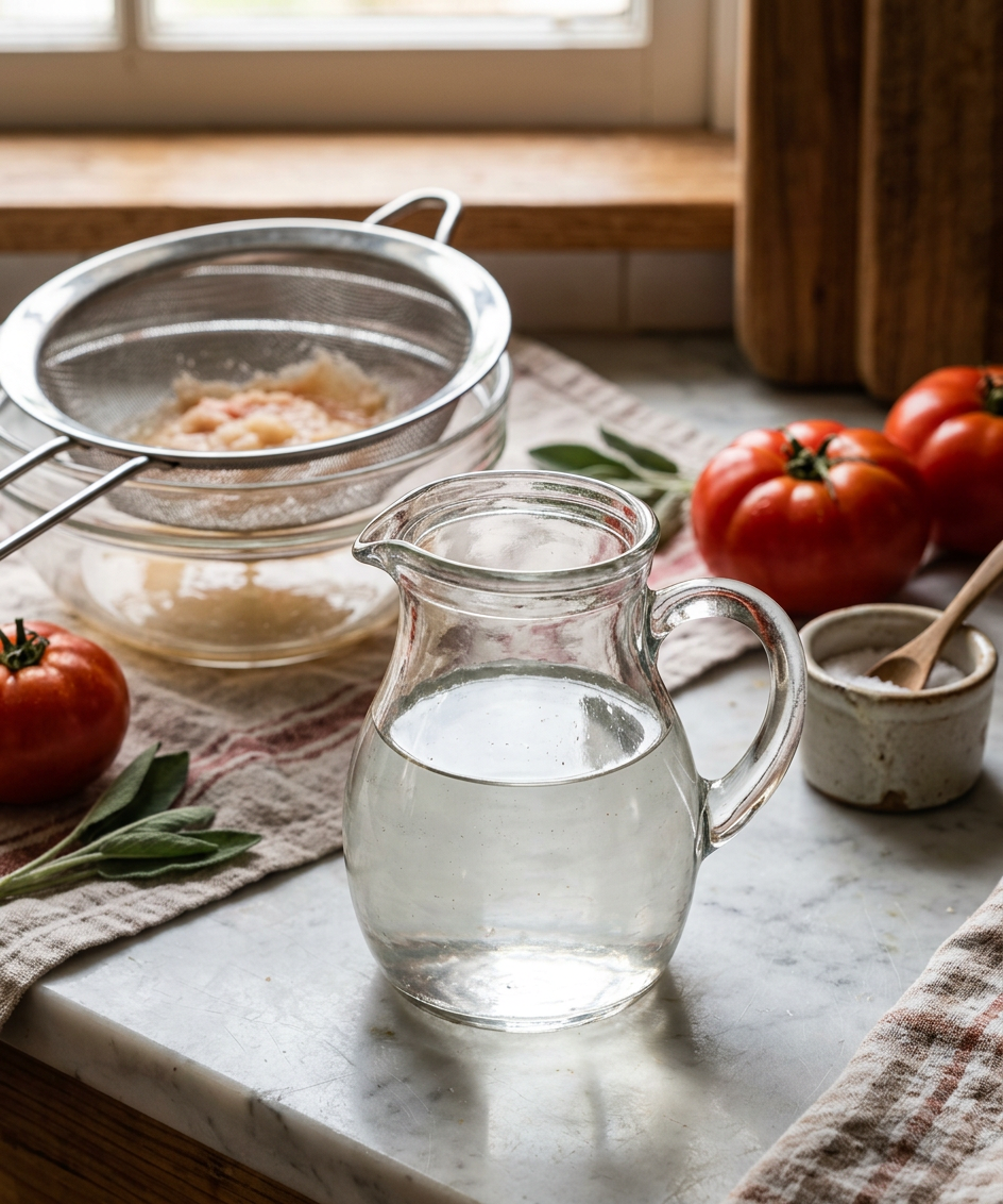Crystal-Clear Tomato Water for Savory Cocktails — illustrative recipe image