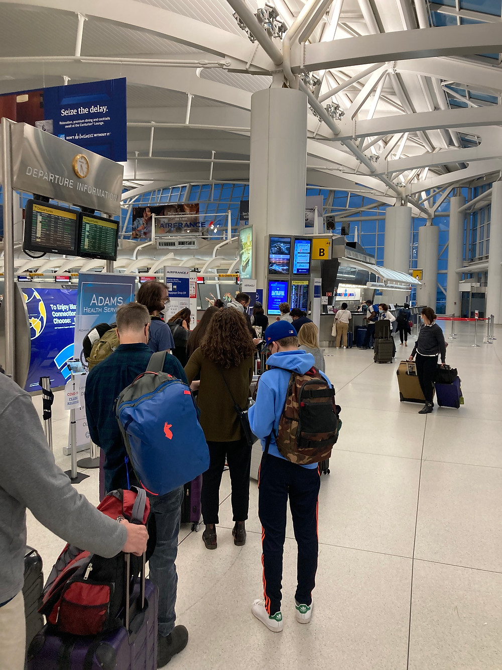 Waiting to verify Covid Vaccination at Terminal 1 JFK