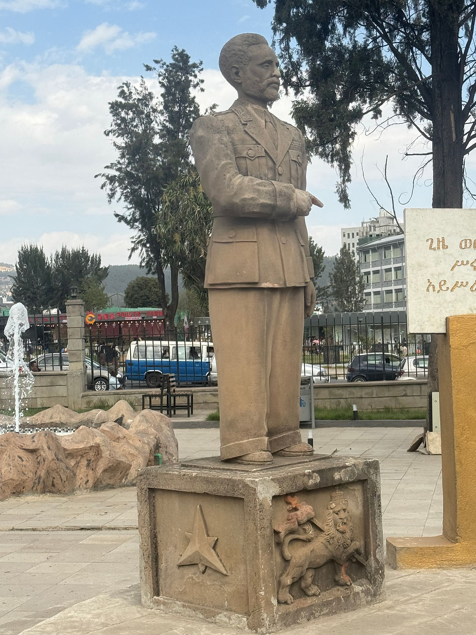 Statue of Emperor Selassie outside the National Museum of Ethiopia