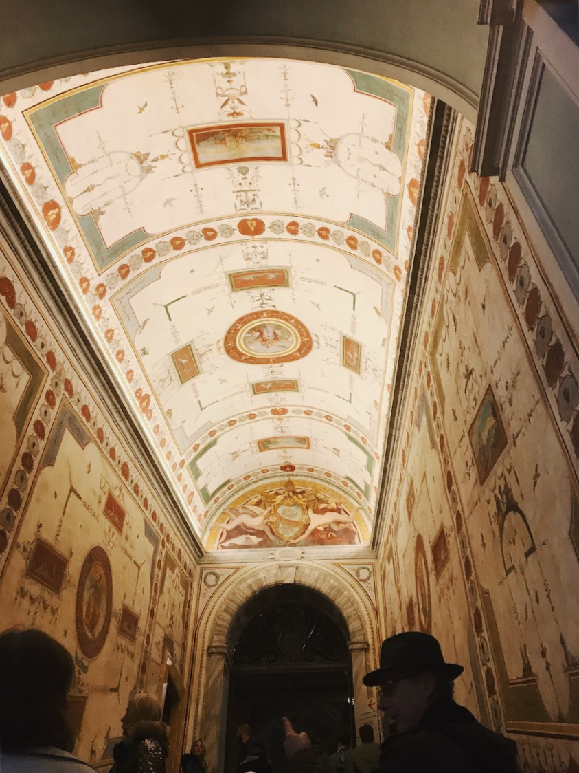 The ceiling of one of the rooms