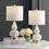 Thumbnail: gold and marble Table Lamp Set