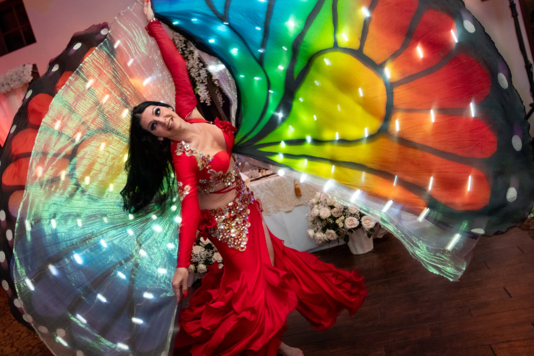 LED Butterfly Wings at wedding