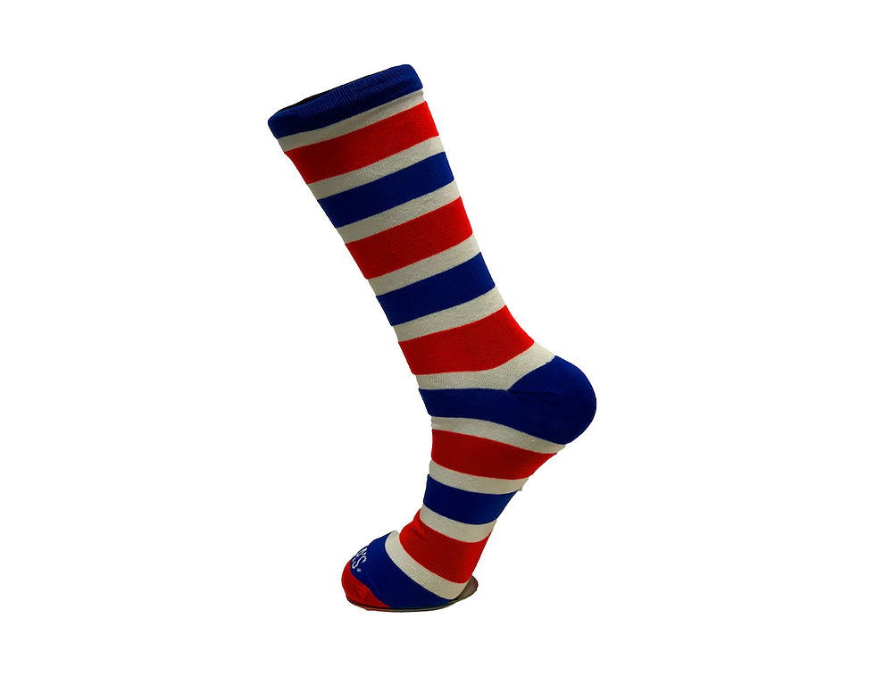 Miniatura: Medias Tishas Altas Costa Rica. Rayas Azul, Blanco y Rojo Unisex. 22138