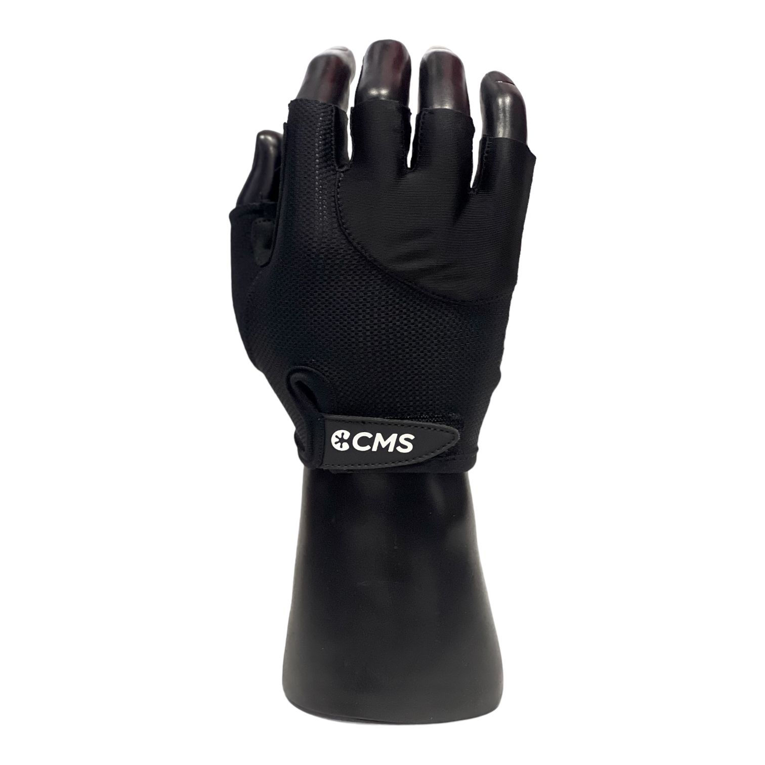 Guante Negro Dedo Corto Con Velcro