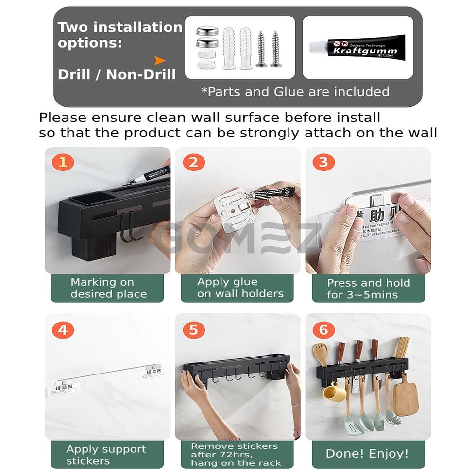 Thumbnail: Stainless Steel Kitchen Utensil Wall Storage