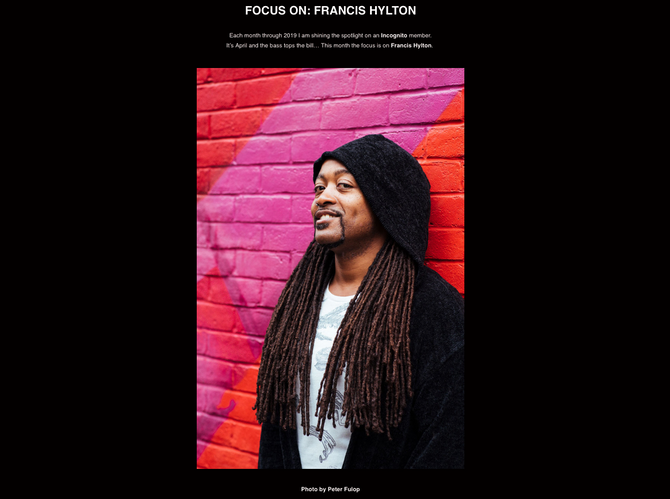 April 6th 2019: Interview with Bluey in the April 2019 Incognito Newsletter