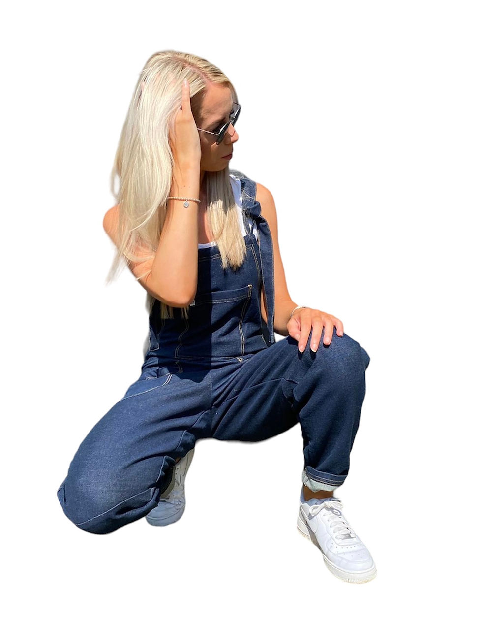 Thumbnail: Dark denim dungarees