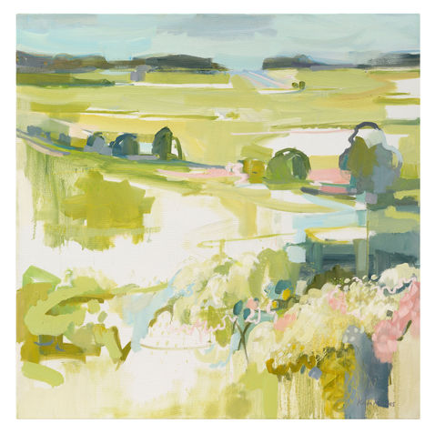 Froth Contemporary art, Suffolk landscape, expressionist, semi abstract, colourist, Kate Sporborg, Kate Rhodesof Cow Parsley