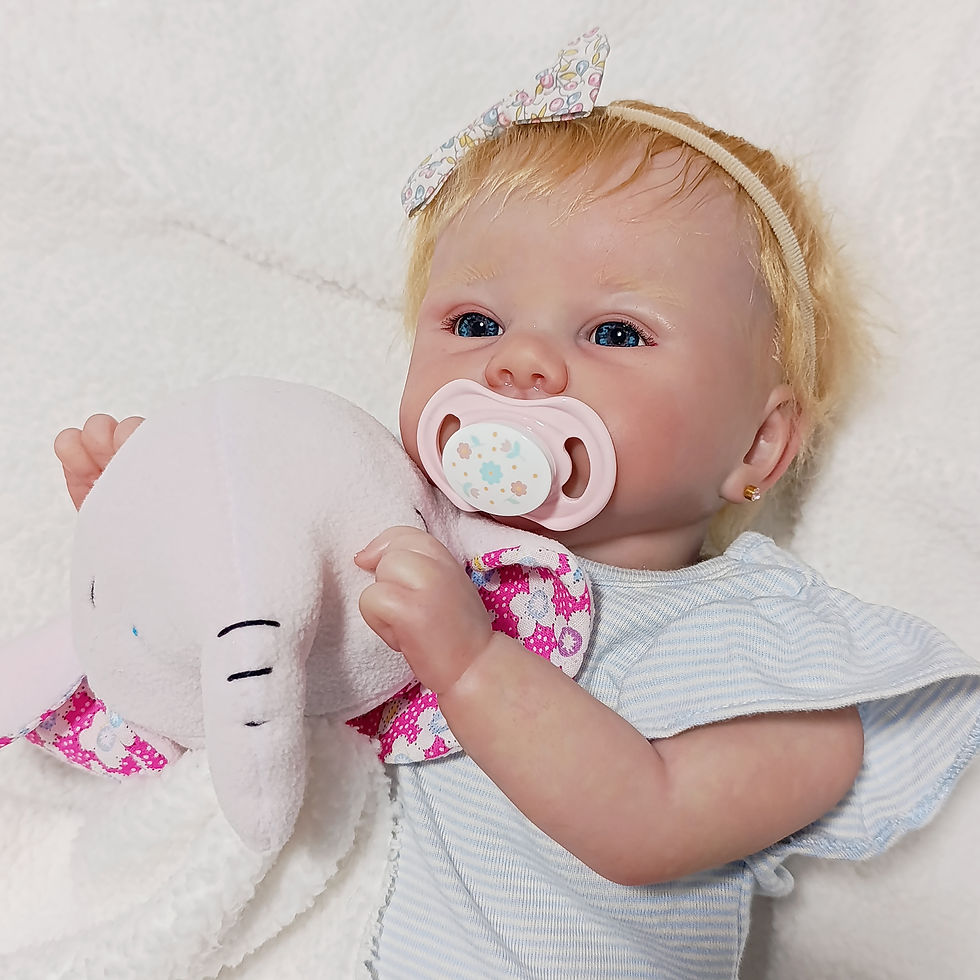 תמונה ממוזערת: בובת תינוקת ריבורן עם שיער טבעי בעבודת יד | דנה 46 ס'מ