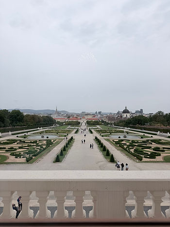 View of the Belvedere's topiary garden from the upper Belvedere