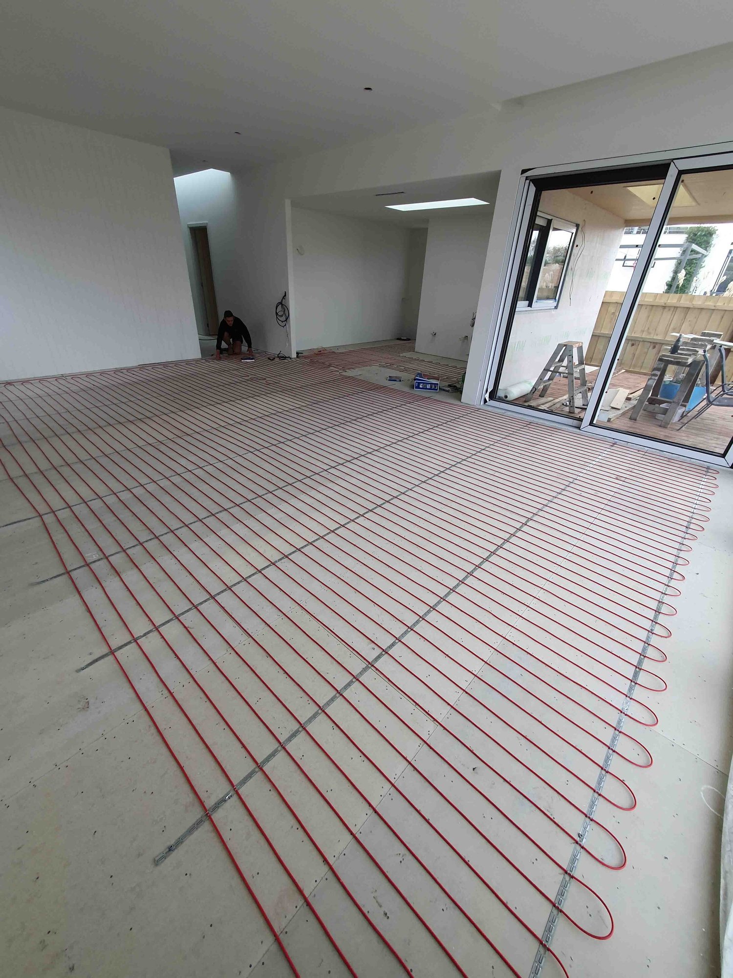 Heating cable laid through a Fairfield home
