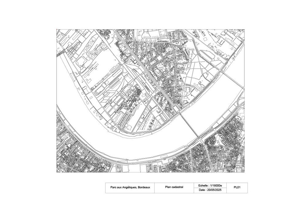 Plan cadastral Parc aux Angéliques, Bordeaux