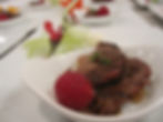 Marinated lamb, aged fig balsamic demi first course