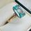 Thumbnail: 18k Gold Sea Green Aquamarine Ring