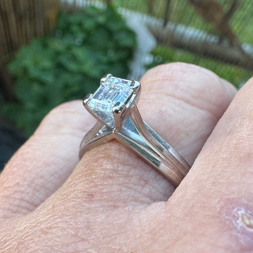 Thumbnail: 18k Gold Diamond Cathedral Ring