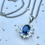 Thumbnail: Blue Sapphire & Diamond platinum necklace
