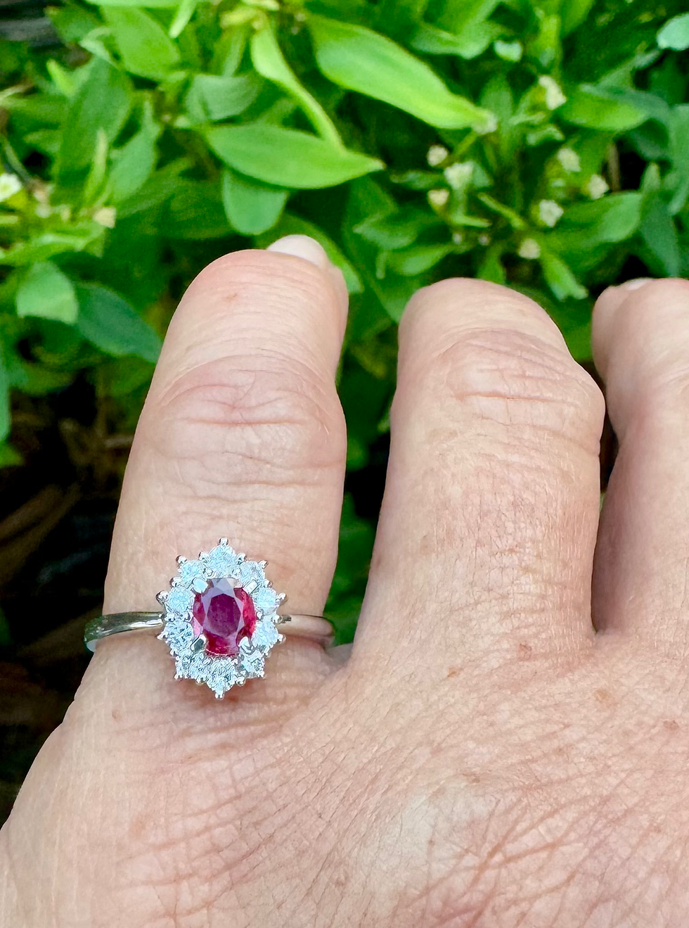 Thumbnail: Ruby & Diamond Platinum Ring