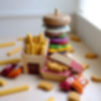 Wooden toys fries hamburgers nuggets
