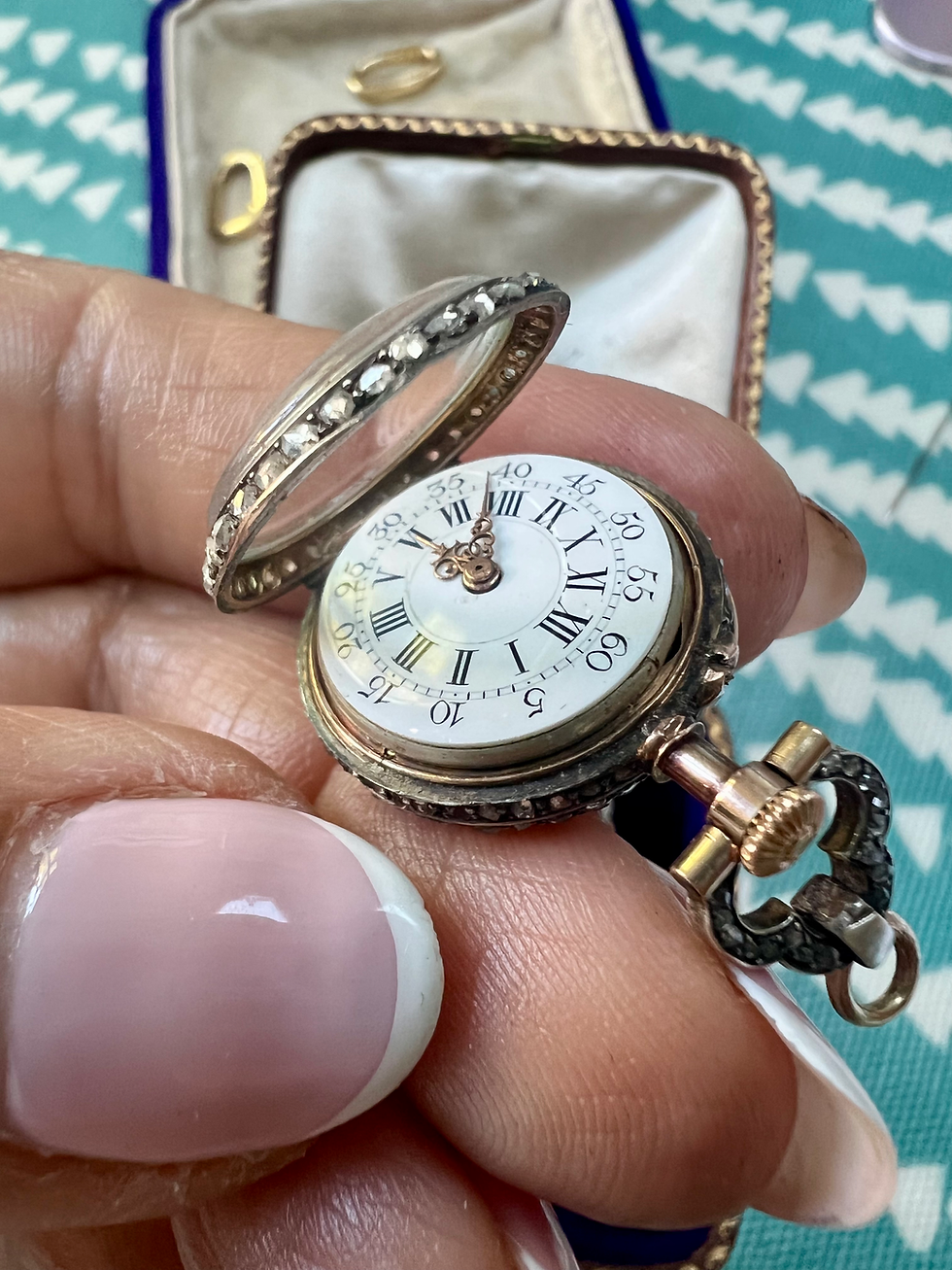 Thumbnail: C1880 Victorian Ruby & Diamond Pendant Watch 