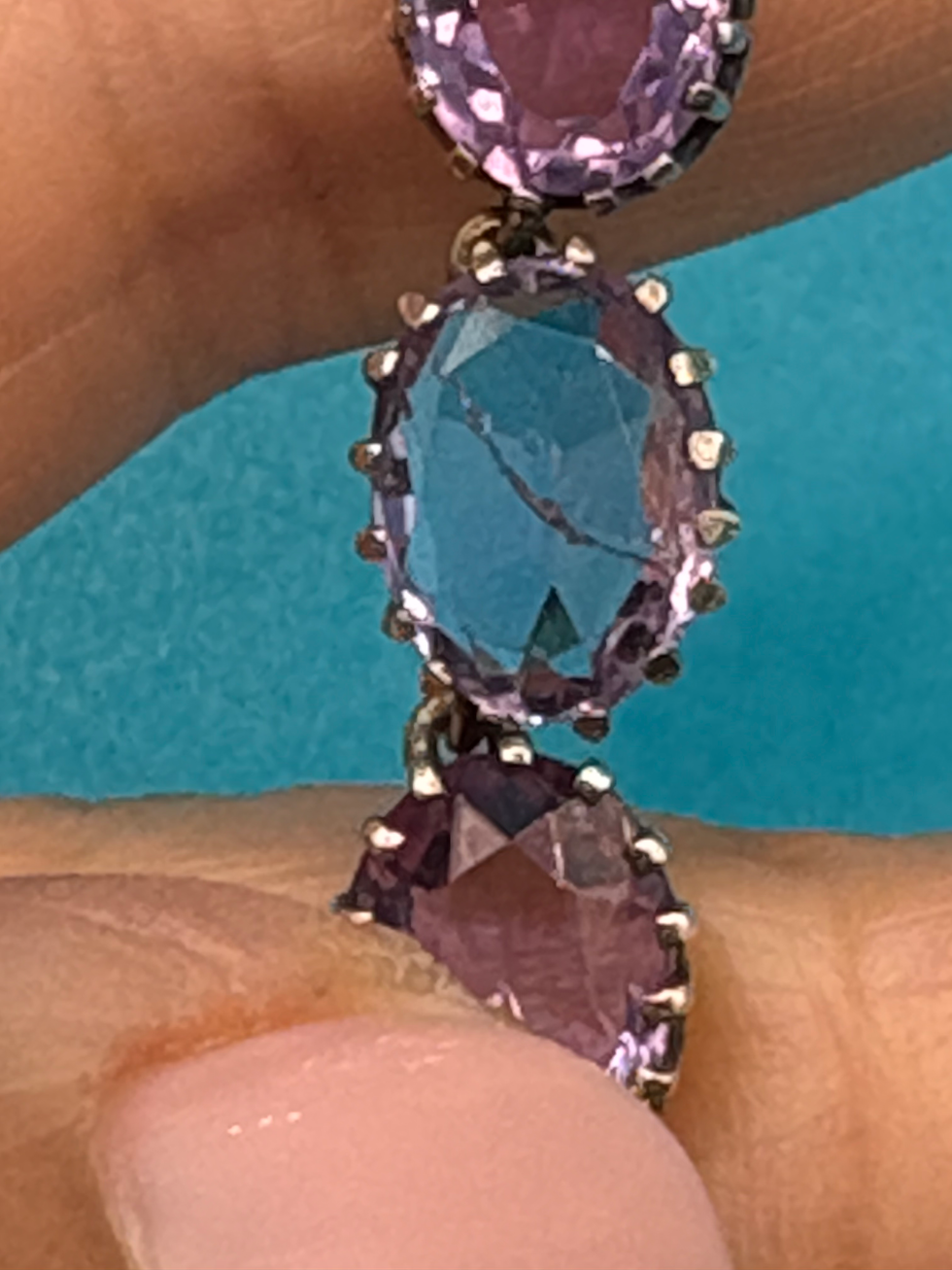 Thumbnail: Antique Amethyst Bracelet set in silver with a covered clasp