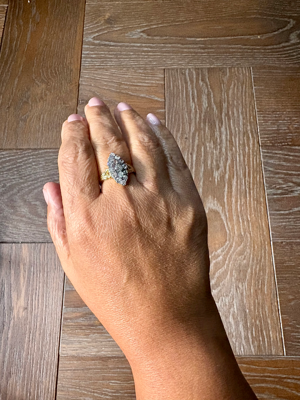 Thumbnail: Victorian Diamond Navette Ring set in 18k  Gold 1.6-2cts old cut Diamonds