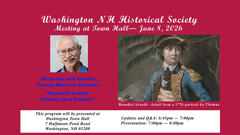 WNHHS June In Person Meeting — George Morrison — "Benedict Arnold, Patriot (and Traitor)"