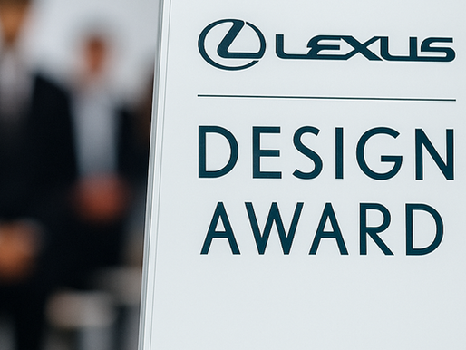 A sign with the Lexus Design Award logo at an event, relating to the article “For the First Time, Victoria and Massey Students Can Join the Lexus Design Award.”