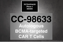 NCT04394650: Phase 1 - CC-98633, BCMA-targeted Chimeric Antigen Receptor (CAR) T Cells, in RRMM