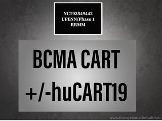 NCT03549442: Phase 1 - CART-BCMA +/- huCART19 as Consolidation High Risk MM