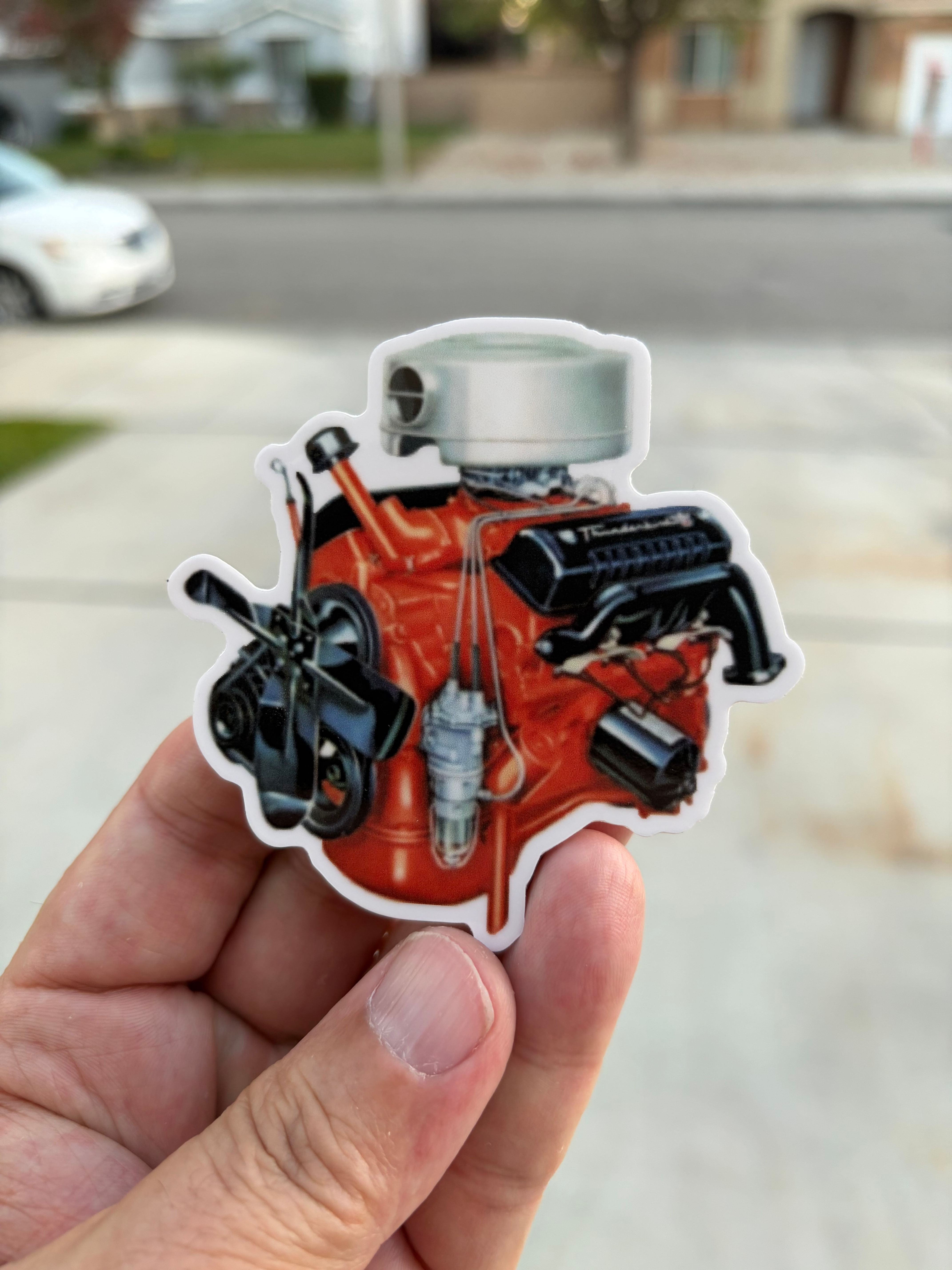 292 312 Ford Y Block Vinyl Sticker, 3"