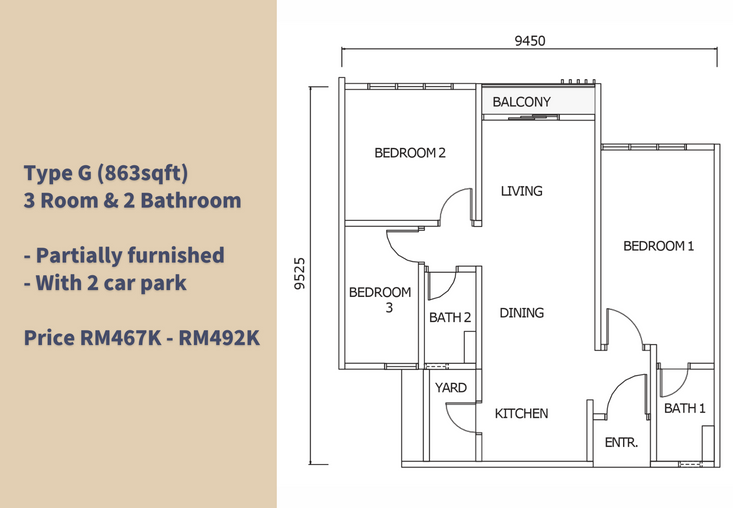 Trellis Residence MBW City by MB World 3 mins away from CIQ/RTS