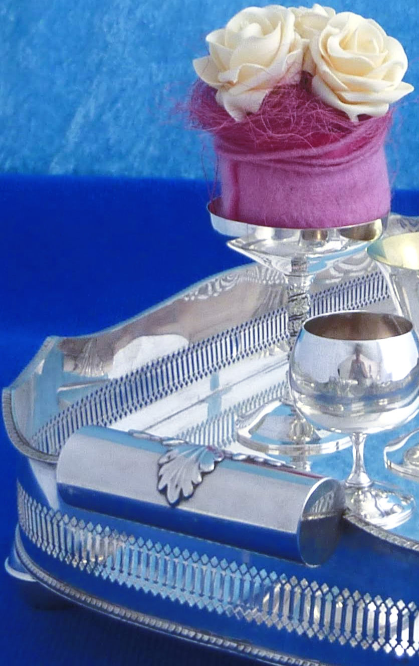 XL Gallery Tablett (Rand) Silber antik