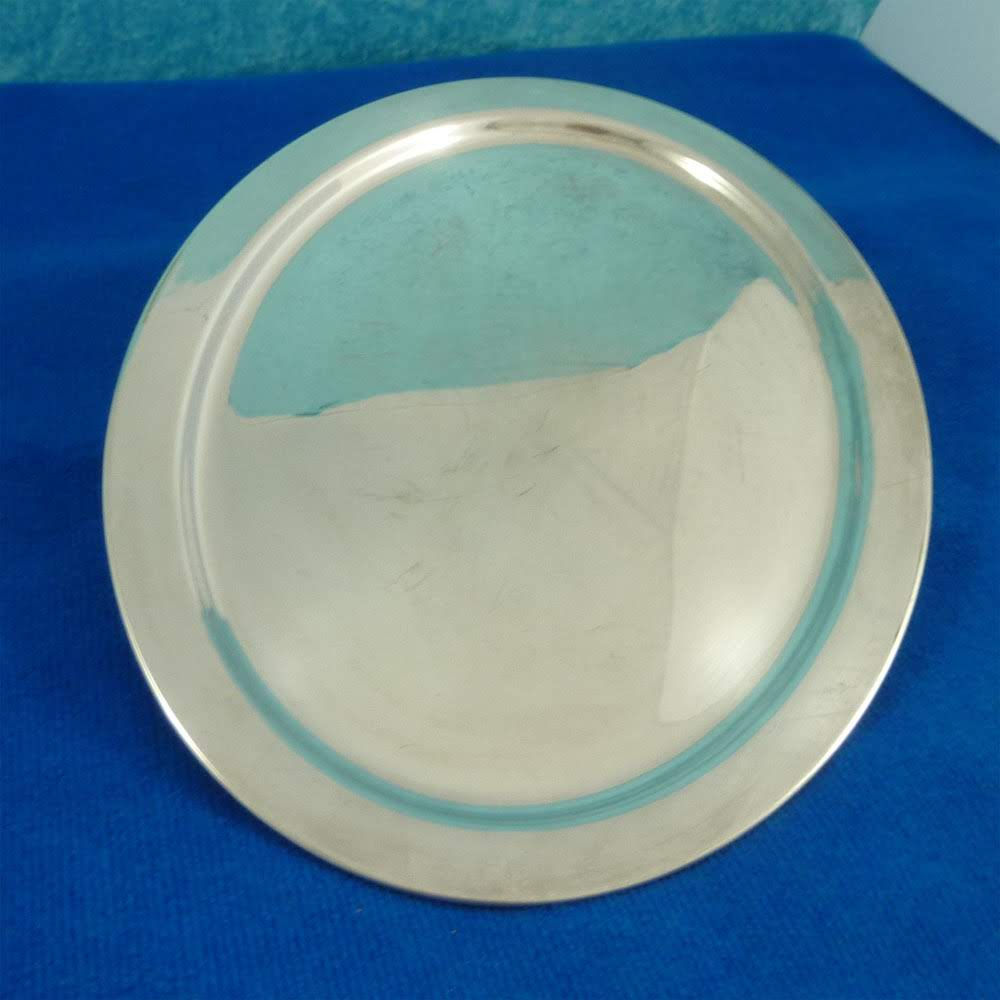 Tablett rund antik Silber