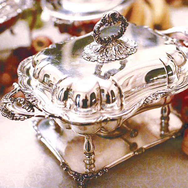 Chafing Dish, Rechaud, Deckelschale Silber